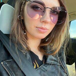 Kenzo Sunglasses with Black Frame and Purple Lenses